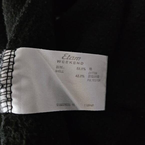 Etam Weekend Womens Sweatshirt EU 38 Black Graphic Pullover Minimalist Gothcore - Picture 13 of 13